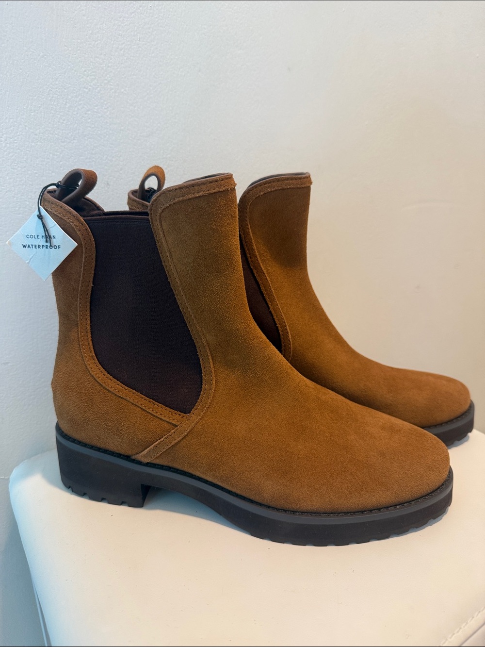Cole Haan Lyndon Waterproof Chelsea Boots in Tobacco Women’s Size 9 NWT